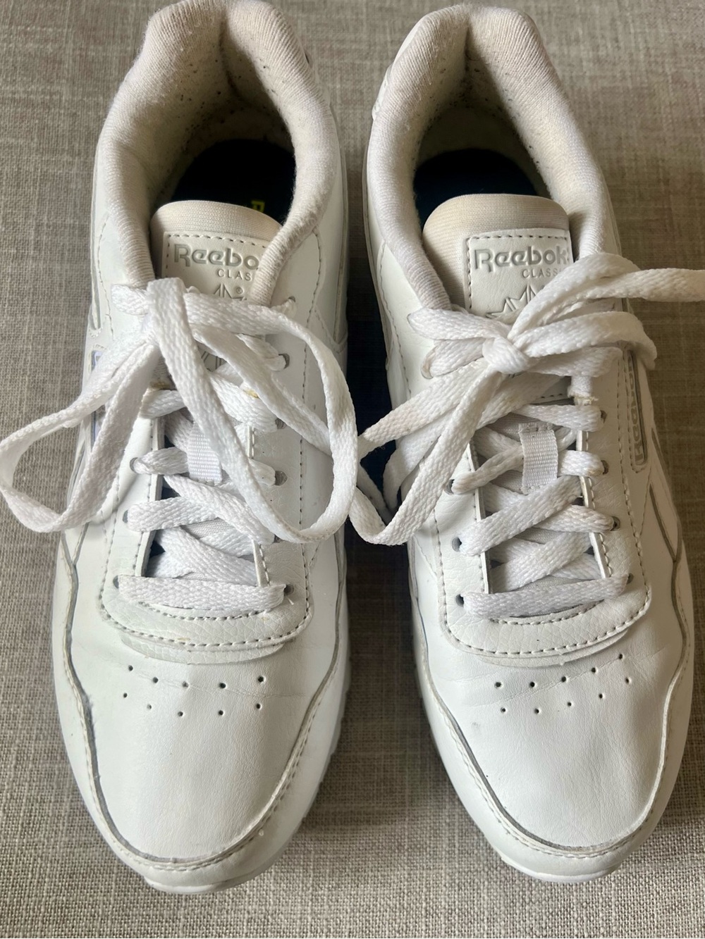 Reebok White Leather Athletic Sneakers , Womens size 7.5